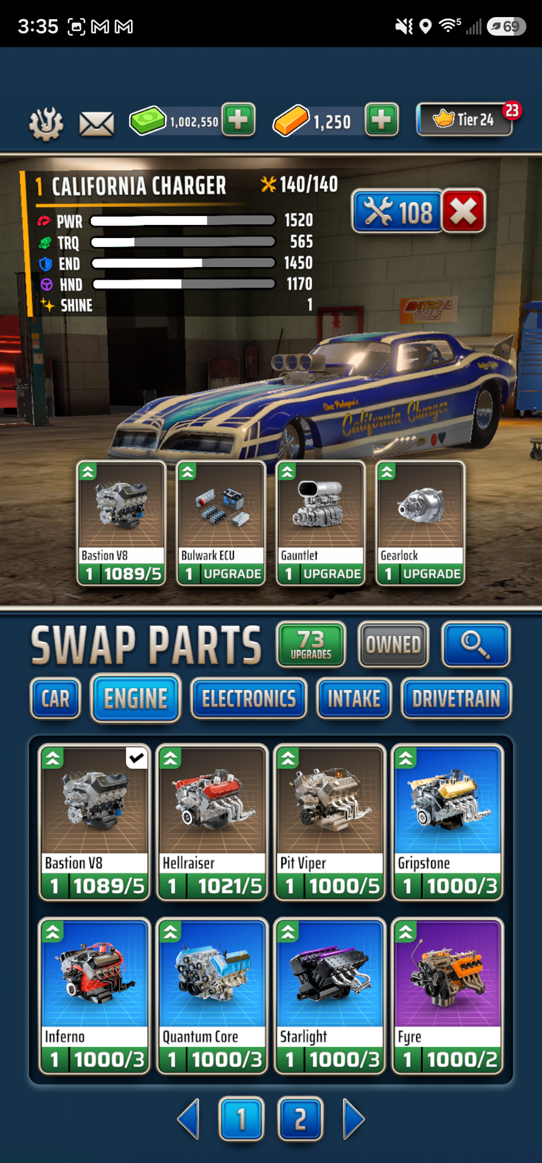 Engine choices for the California Charger